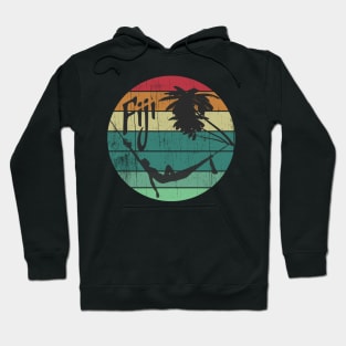 Fiji Vacation Retro Vintage Sunset Souvenir Hoodie